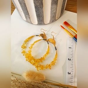 Hand-made Natural Chip Stone Beads/Beads Earrings